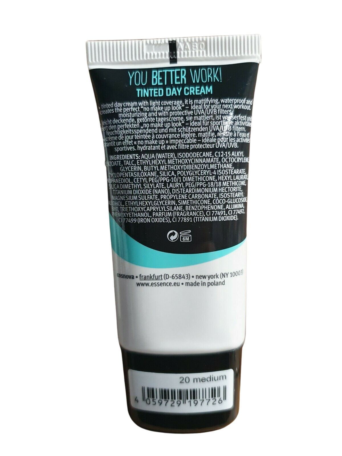 Essence YOU BETTER WORK getönte leicht deckende Tagescreme 20 medium 30 ml (166,67 €/L)