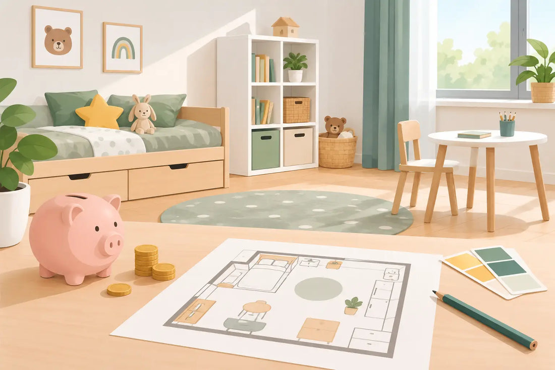 Kinderzimmer günstig einrichten mit Plan