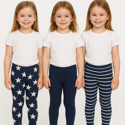 Kidsworld 3er Packung Leggings für Mädchen 92 oder 116